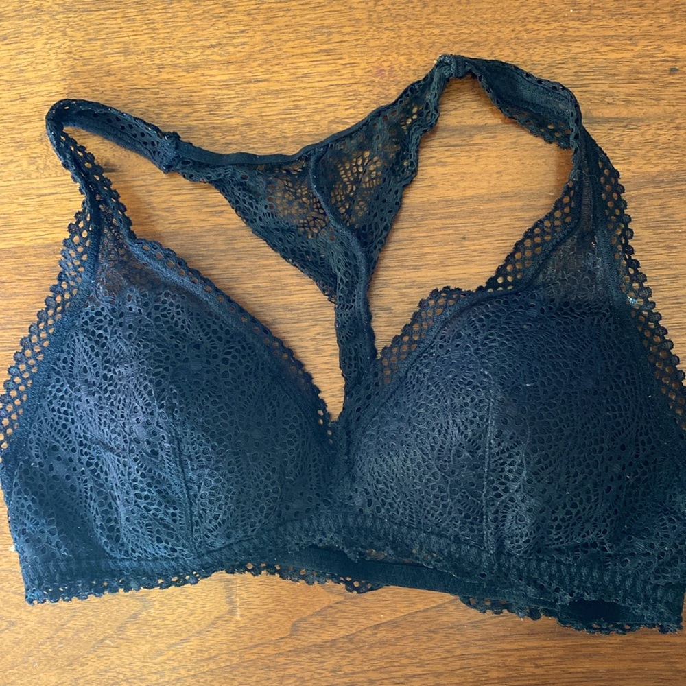 Victorias Secret S crochet Bralette Racerback padded cups perfect concert layer